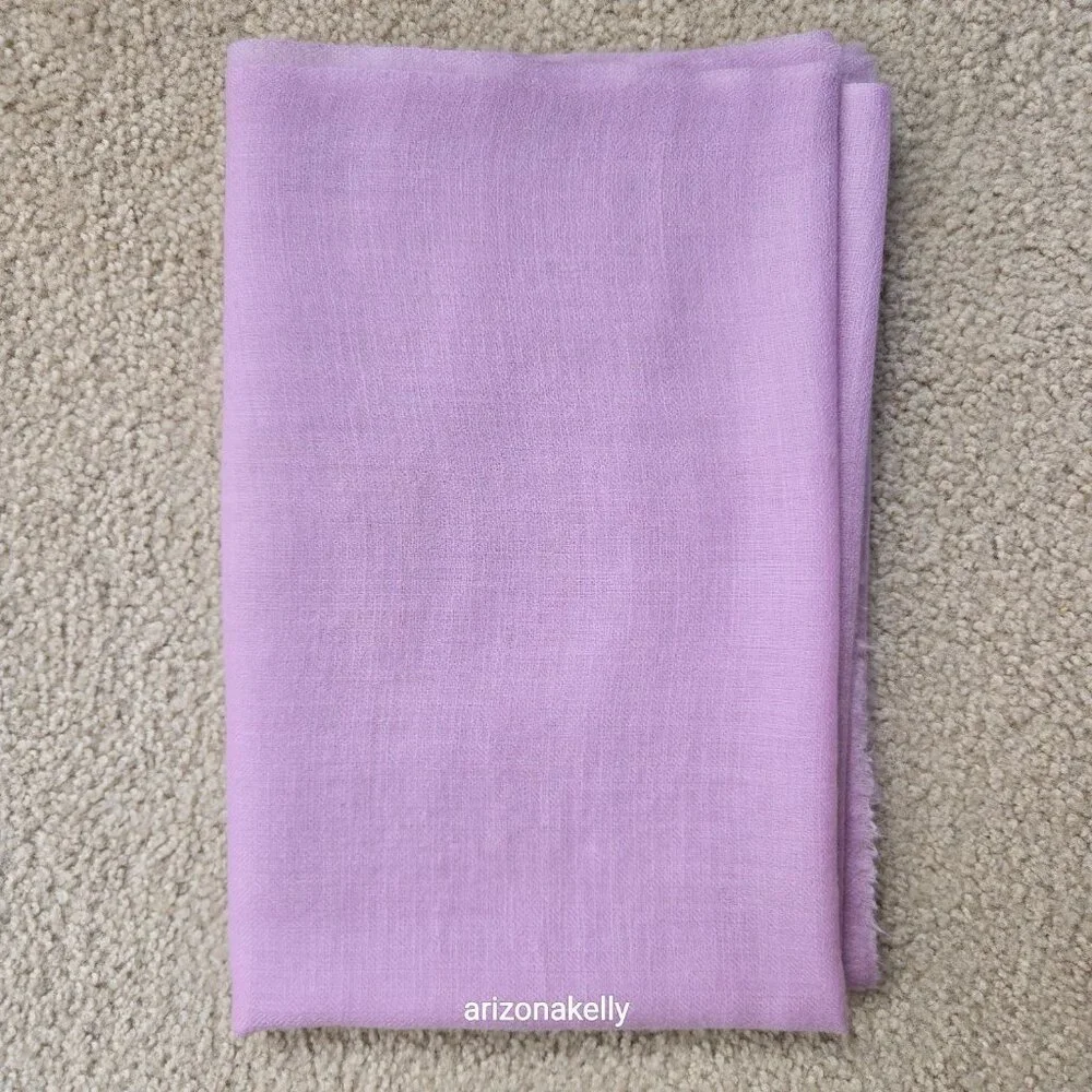 Lavender Cashmere Scarf Lightweight Diamond Weave